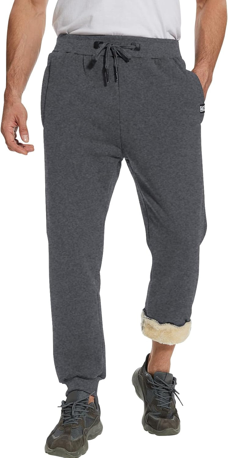 Fleece Joggers Pants for Men Winter Active Running Sherpa Lined Sweatpants