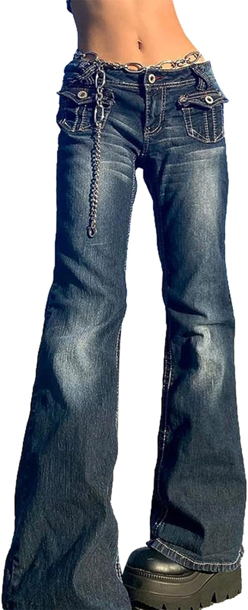 Women'S High Waisted Wide Leg Jeans Straight Denim Pants Casual Baggy Trousers Streetwear Fashion