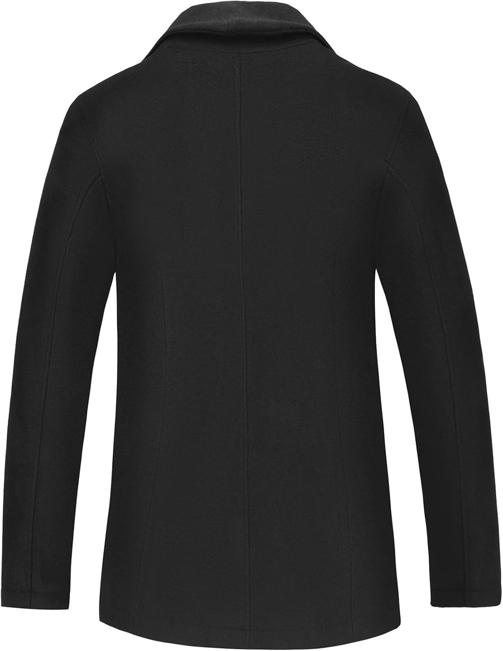 Stylish Men's Winter Double Breasted Belted Pea Coat - Warm Woolen Jacket for Outdoor Adventures