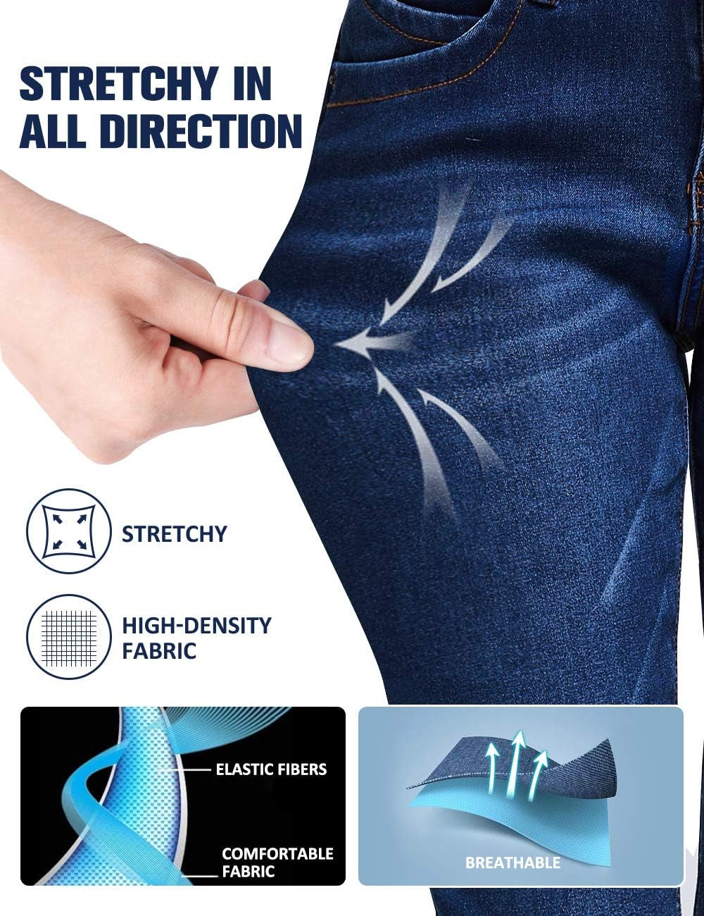 -Fleece-Lined-Jeans-Women-Winter Jeans Warm Pants Thermal Denim Jeggings Slim Fit Mid Rise Stretch