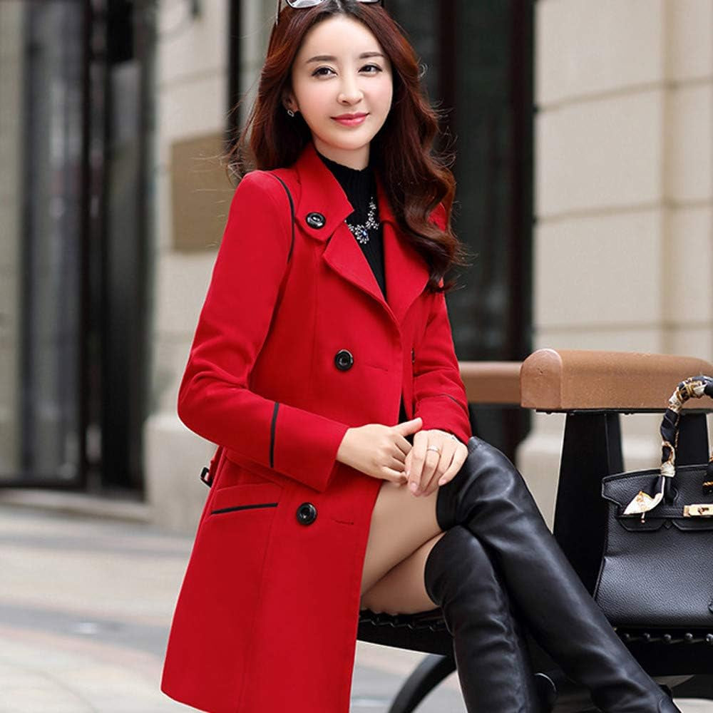 Elevate Your Wardrobe with Our Elegant Red Women’s Woolen Double Breasted Coat – Perfect for Work and Office Chic!