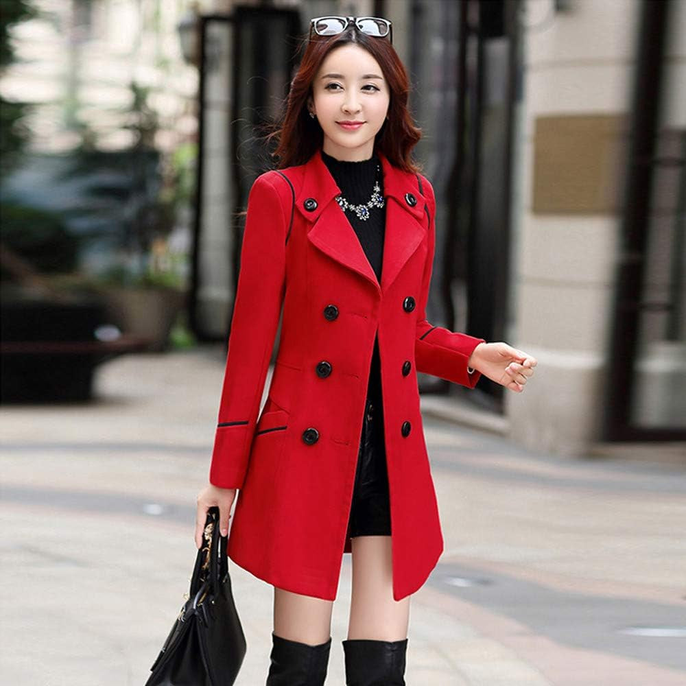 Elevate Your Wardrobe with Our Elegant Red Women’s Woolen Double Breasted Coat – Perfect for Work and Office Chic!