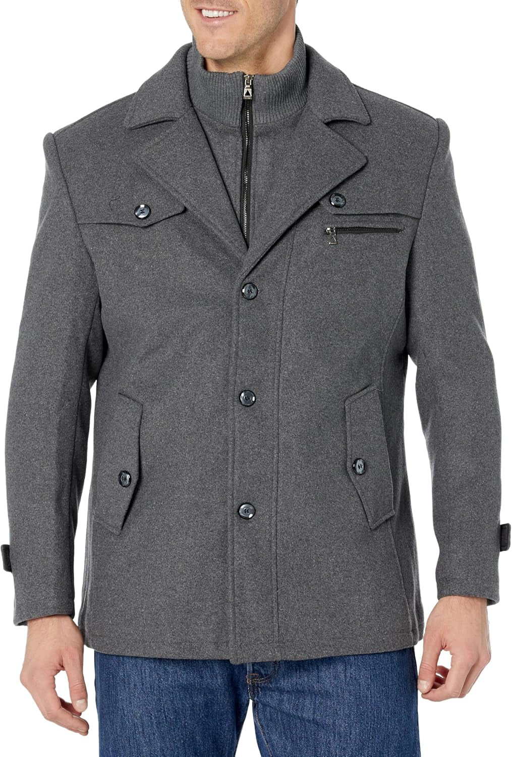Elevate Your Winter Wardrobe with Our Slim Fit Men's Wool Pea Coat - Stylish, Comfortable, and Perfect for Any Occasion